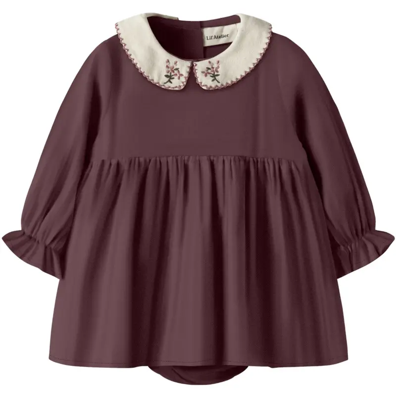 Lil'atelier Catawba Grape Nbfrebel Ls Body Dress Solid Lil 1