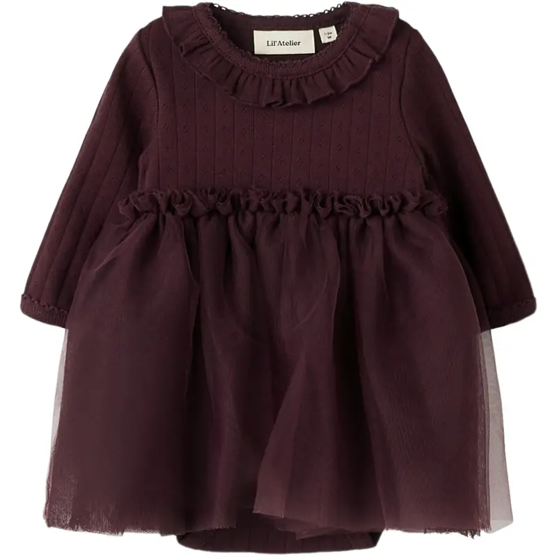 Lil'atelier Catawba Grape Nbfsolange Ls Tulle Body Dress Lil 1