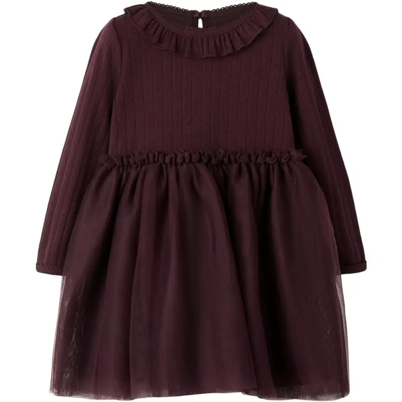 Lil'atelier Catawba Grape Nmfsolange Ls Tulle Dress Lil 1