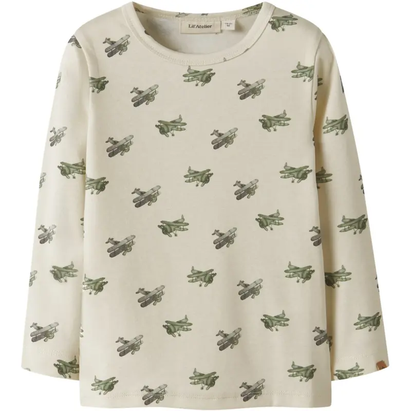 Lil'atelier Coconut Milk Airplane Nmmlayo Geu Ls Slim Top Lil 1