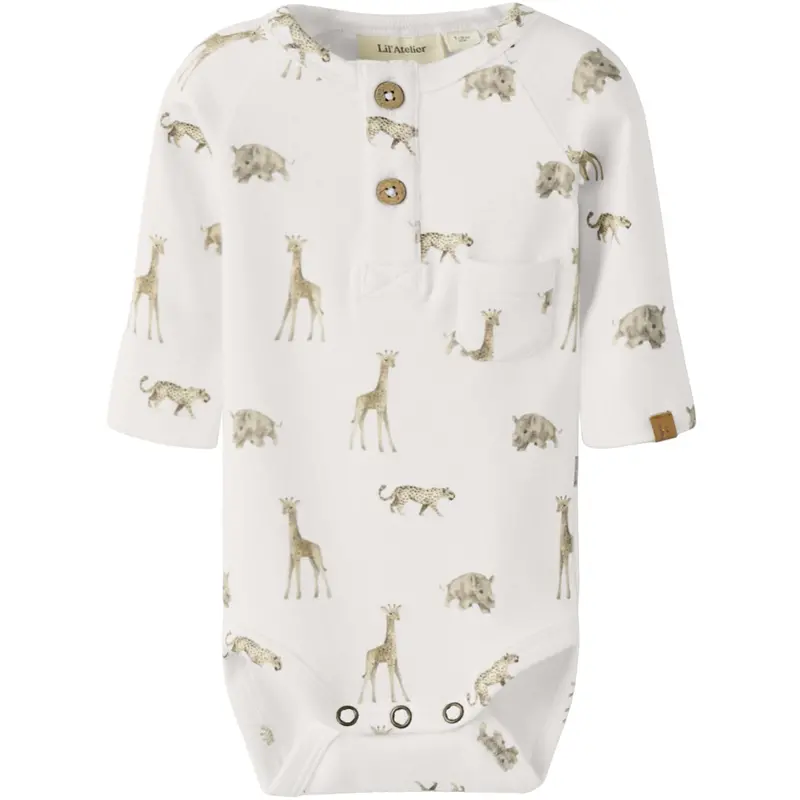 Lil'atelier Coconut Milk Animals African Nbmgayo Elm Ls Slim Body Lil Noos 1