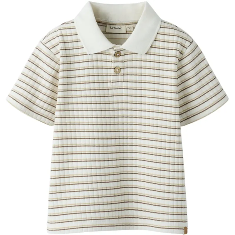 Lil'atelier Coconut Milk Coca Mocha Nmmhaldur Ss Loose Polo Lil 1