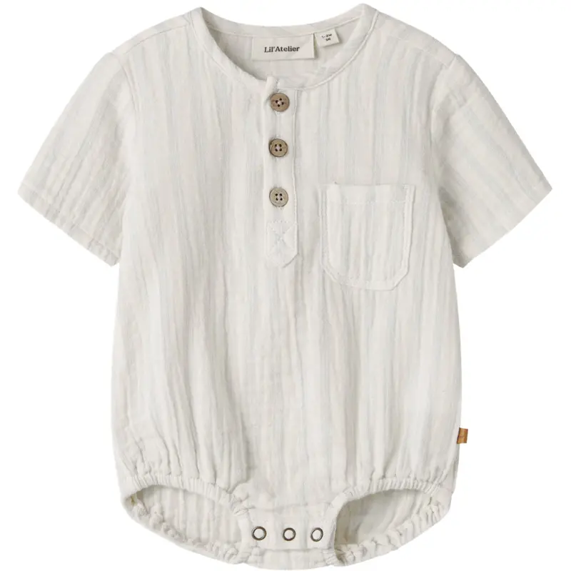 Lil'atelier Coconut Milk Dusty Blue Nbmhagi Ss Loose Shirt Body Lil 1