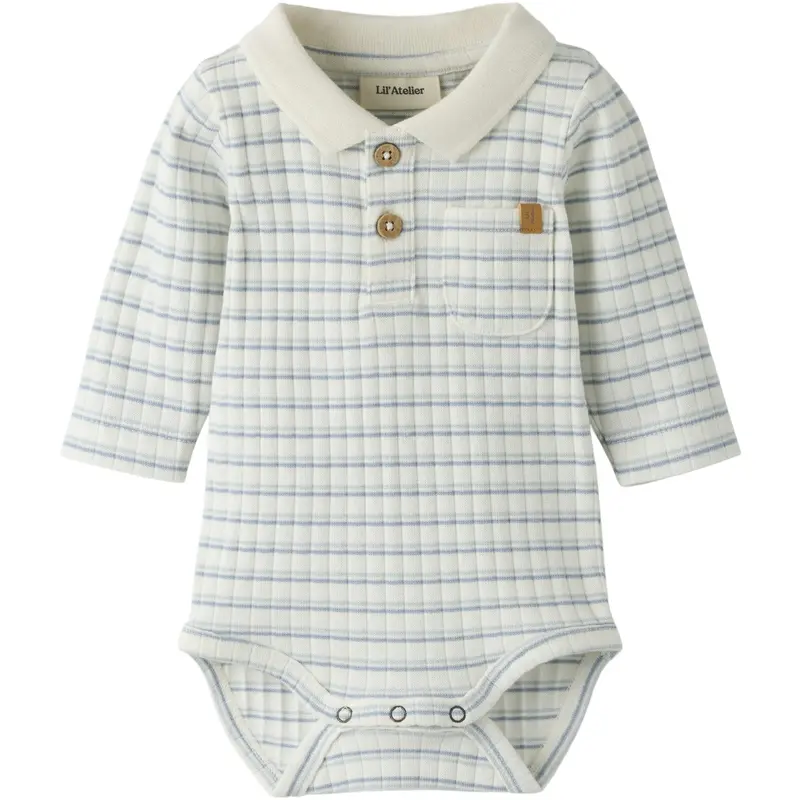 Lil'atelier Coconut Milk Dusty Blue Nbmhaldur Ls Slim Body Lil 1