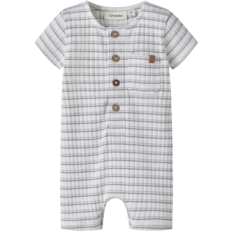 Lil'atelier Coconut Milk Dusty Blue Nbmhaldur Ss Loose Short Suit Lil 1