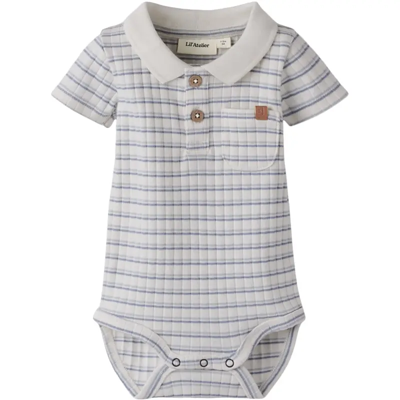 Lil'atelier Coconut Milk Dusty Blue Nbmhaldur Ss Slim Body Lil 1