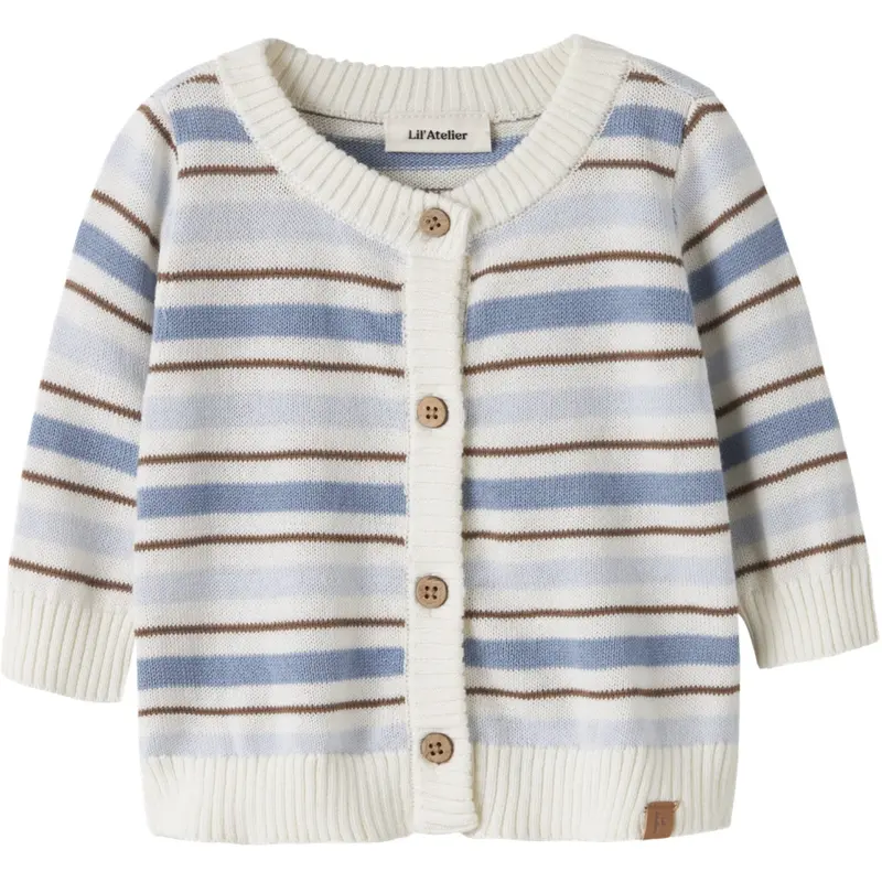 Lil'atelier Coconut Milk Dusty Blue Nbmhito Ls Knit Card Lil 1