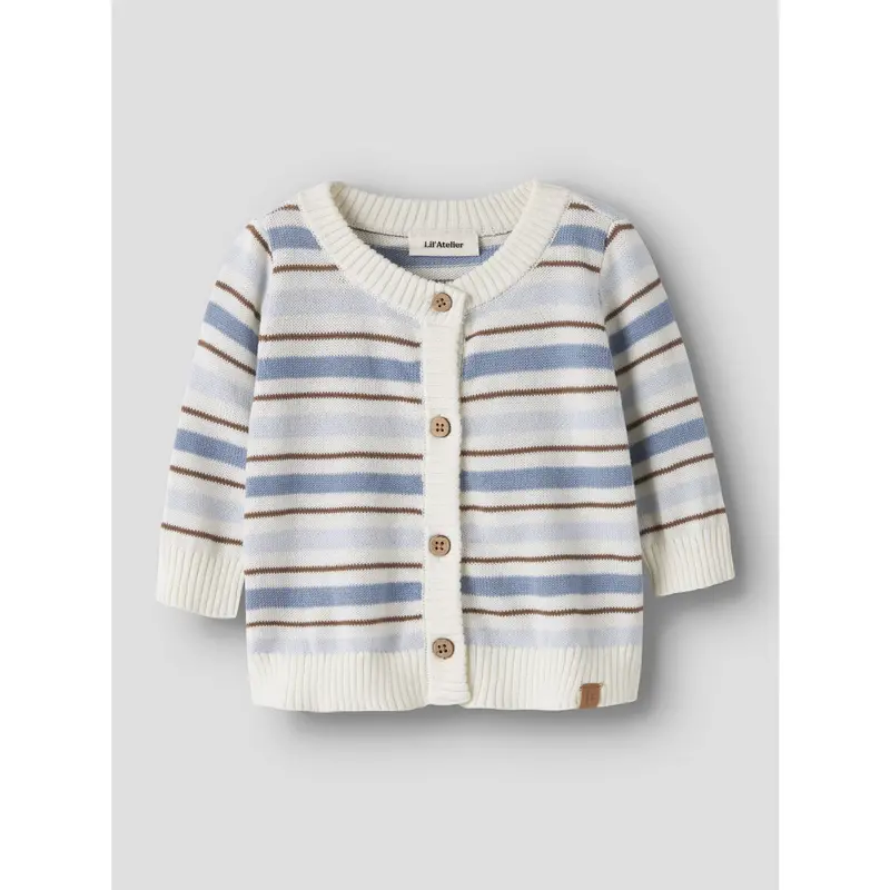 Lil'atelier Coconut Milk Dusty Blue Nbmhito Ls Knit Card Lil 3
