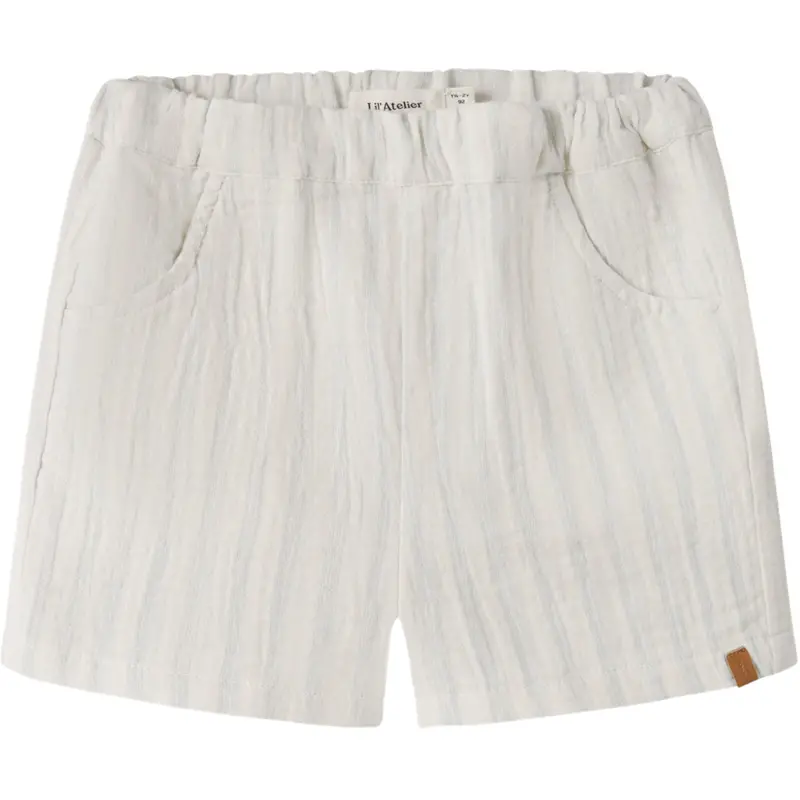 Lil'atelier Coconut Milk Dusty Blue Nmmhagi Loose Shorts Lil 1