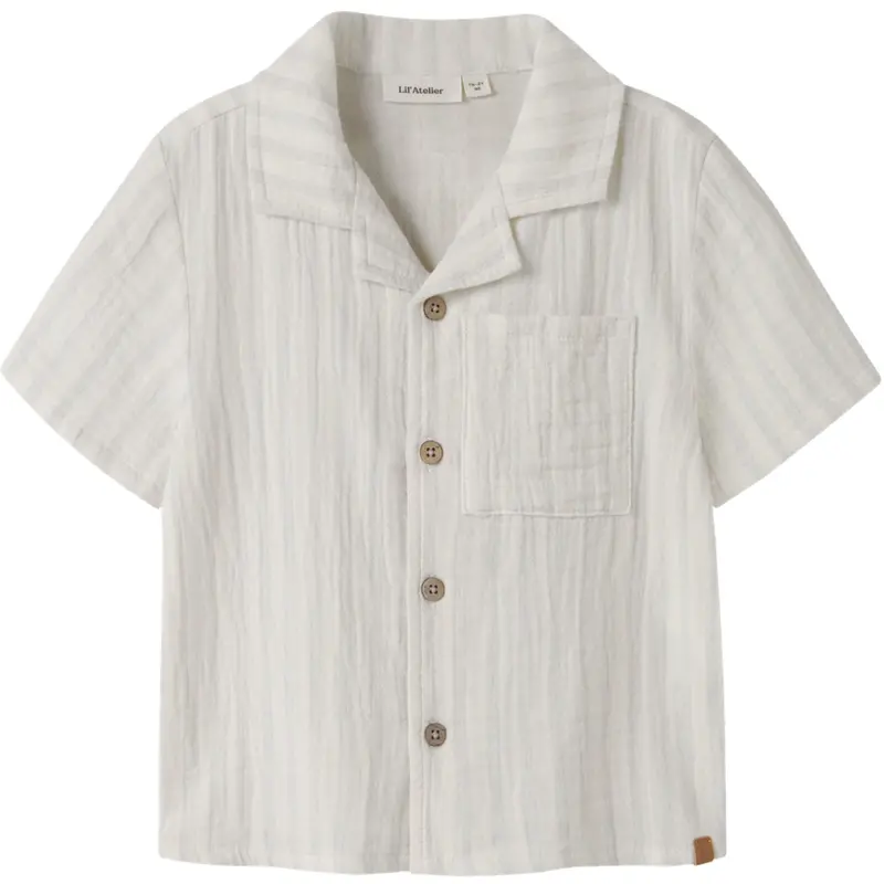 Lil'atelier Coconut Milk Dusty Blue Nmmhagi Ss Loose Shirt Lil 1
