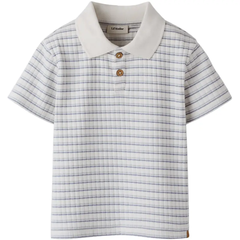 Lil'atelier Coconut Milk Dusty Blue Nmmhaldur Ss Loose Polo Lil 1