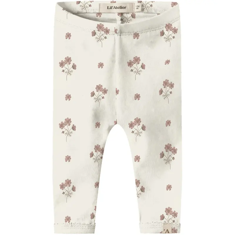 Lil'atelier Coconut Milk Flower Pink Nbflayo Sin Slim Leggings Lil 1