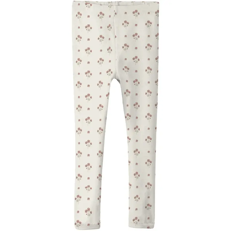 Lil'atelier Coconut Milk Flower Pink Nmflayo Sin Slim Leggings Lil 1