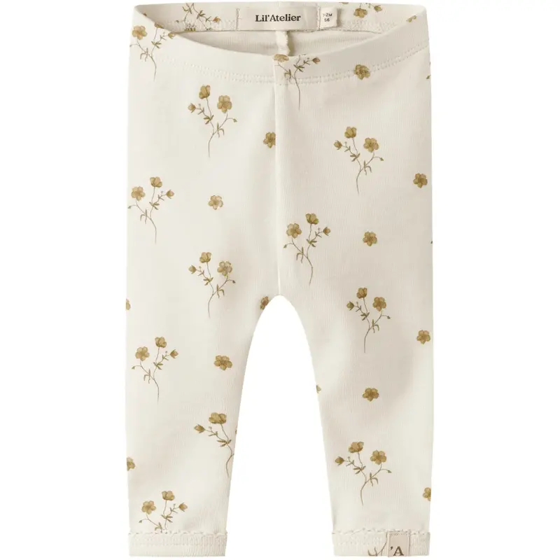 Lil'atelier Coconut Milk Flower Yellow Nbflayo Sin Slim Leggings Lil 1