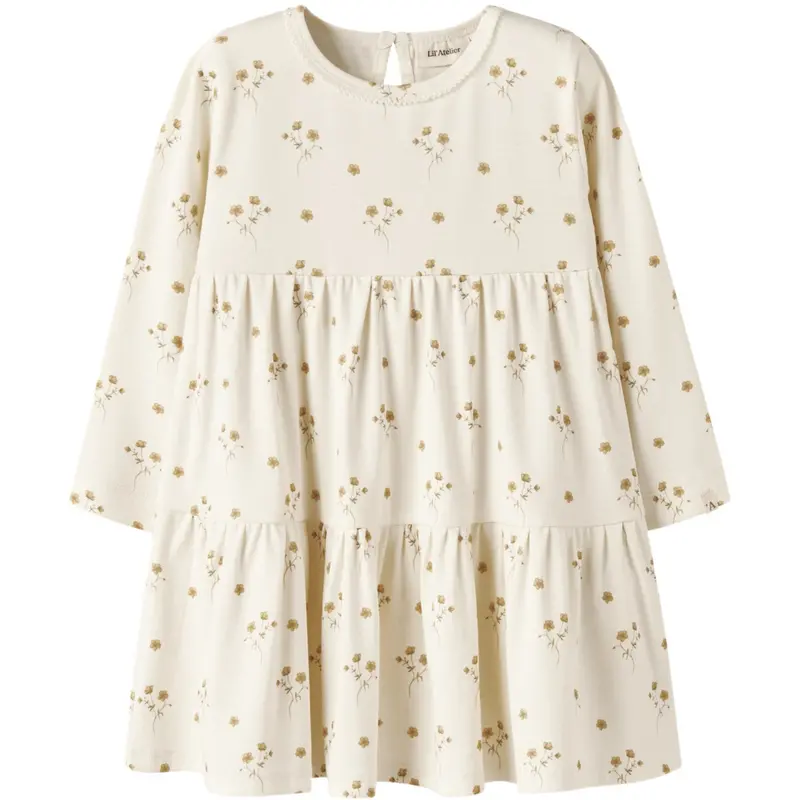 Lil'atelier Coconut Milk Flower Yellow Nmflayo Sif Ls Dress Lil 1