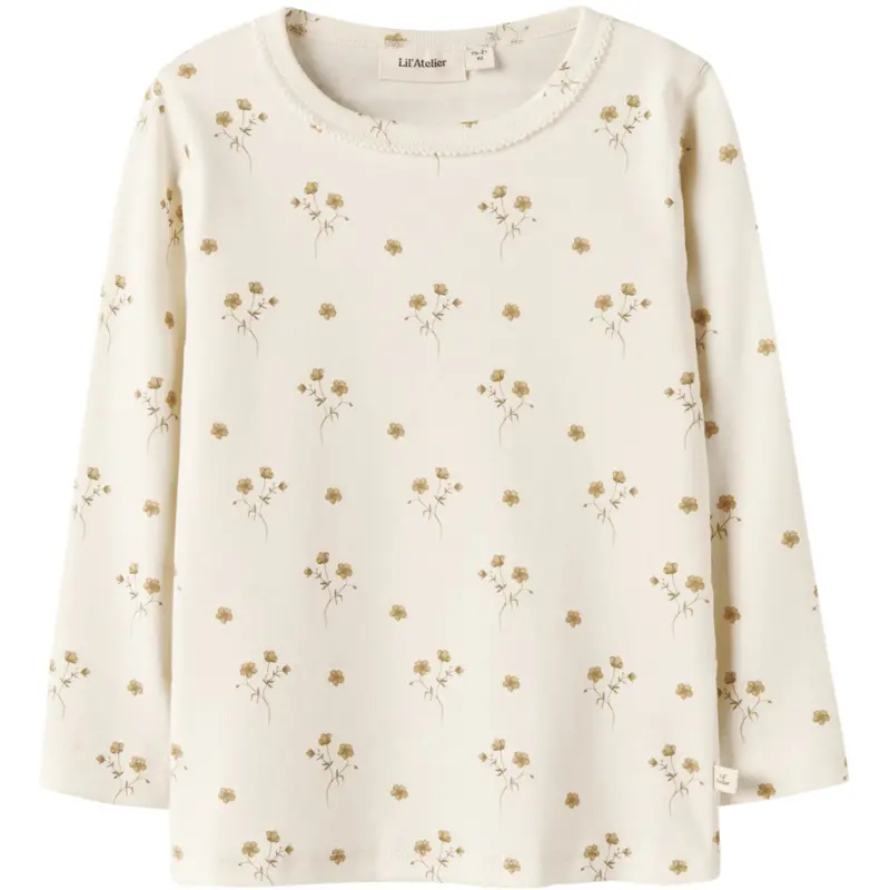 Lil'atelier Coconut Milk Flower Yellow Nmflayo Sig Ls Slim Top Lil 1