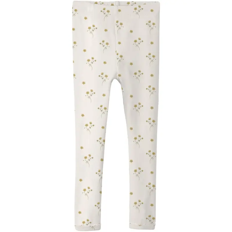 Lil'atelier Coconut Milk Flower Yellow Nmflayo Sin Slim Leggings Lil 1