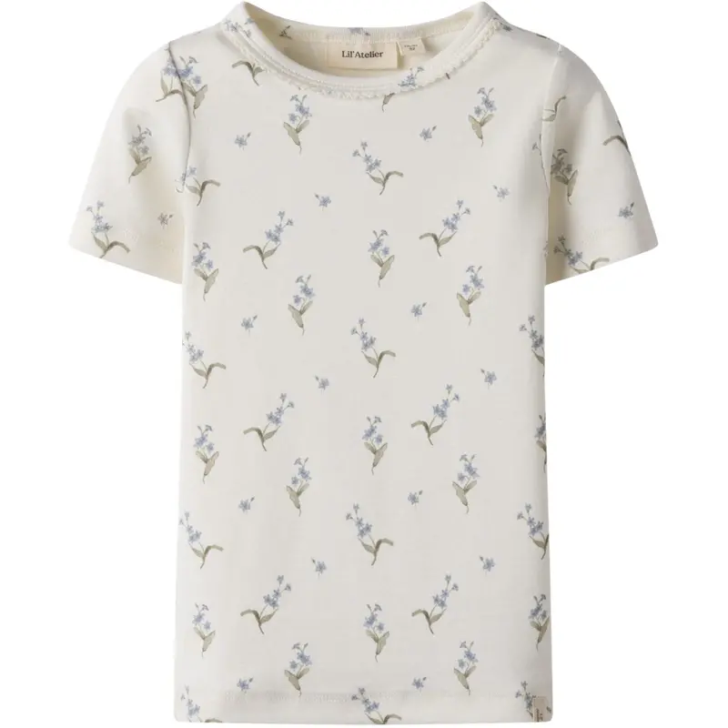 Lil'atelier Coconut Milk Forget Me Not Gayo Sig Slim T-Shirt 1