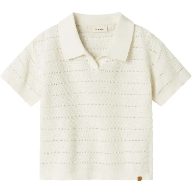 Lil'atelier Coconut Milk Glivo Knit Polo 1