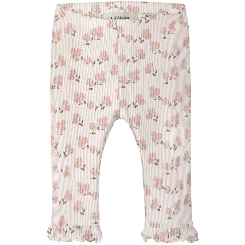 Lil'atelier Coconut Milk Hydrangea Nbfgago Kny Slim Leggings Lil 1