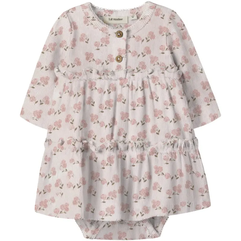 Lil'atelier Coconut Milk Hydrangea Nbfgago Sum Ls Body Dress Lil 1