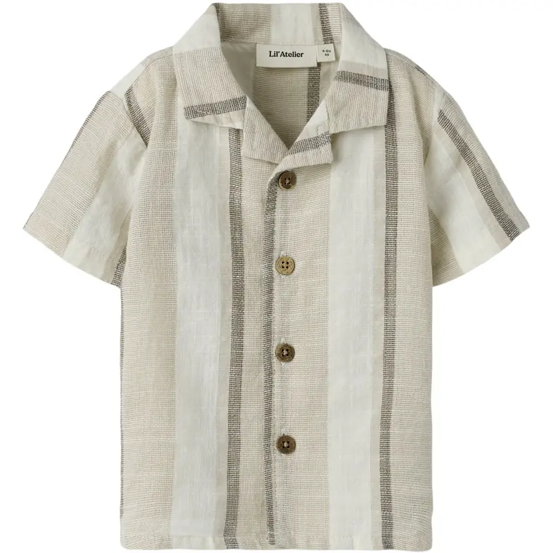 Lil'atelier Coconut Milk Nbmfibert Ss Loose Shirt Lil 1
