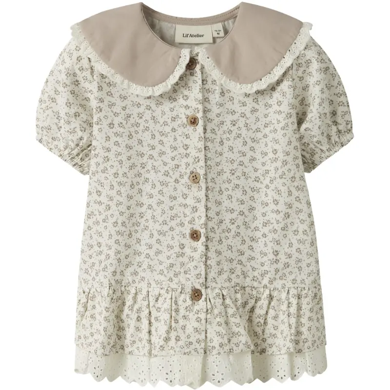Lil'atelier Coconut Milk Nmffjola Ss Loose Shirt Lil 1