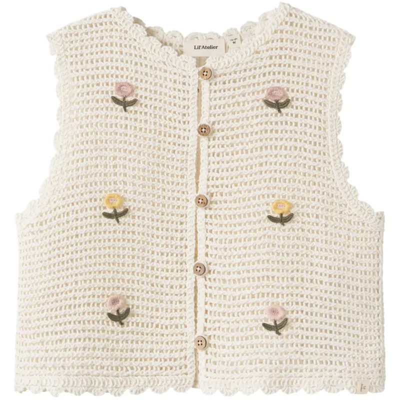 Lil'atelier Coconut Milk Nmfflora Knit Vest Lil 1