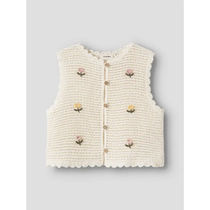 Lil'atelier Coconut Milk Nmfflora Knit Vest Lil 3