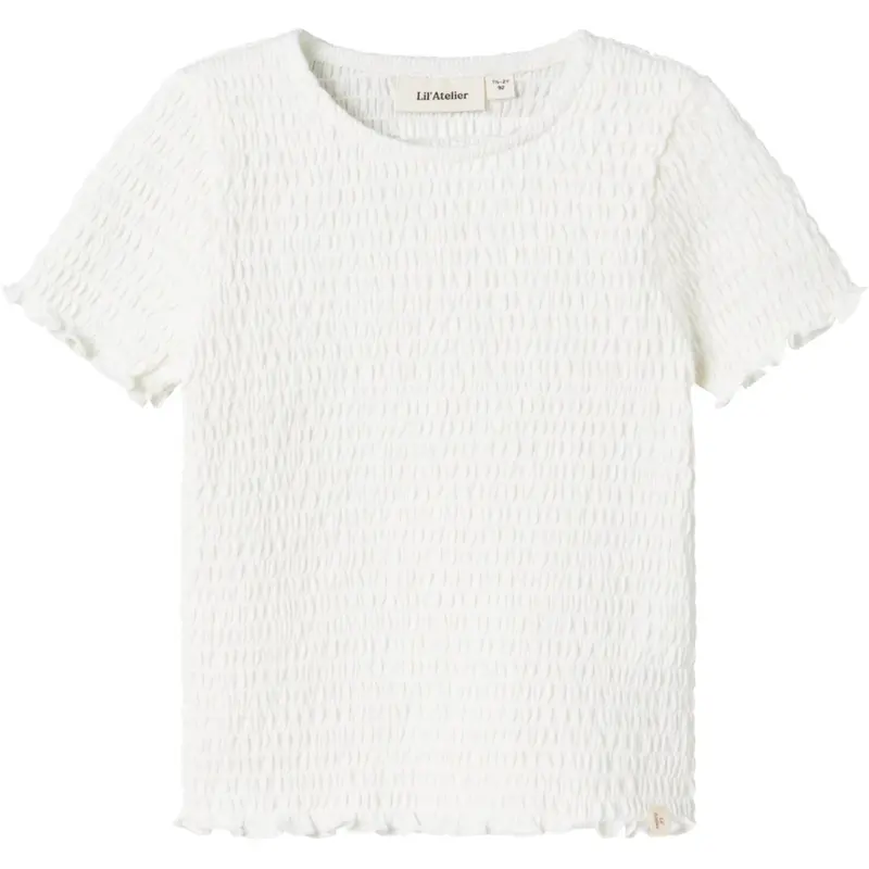 Lil'atelier Coconut Milk Nmfjacoba Ss Short Slim Top Lil 1