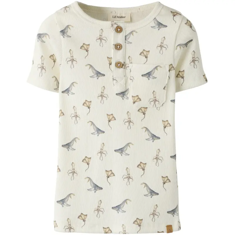 Lil'atelier Coconut Milk Sea Animals Nmmlavo Esi Ss Slim Top Lil 1