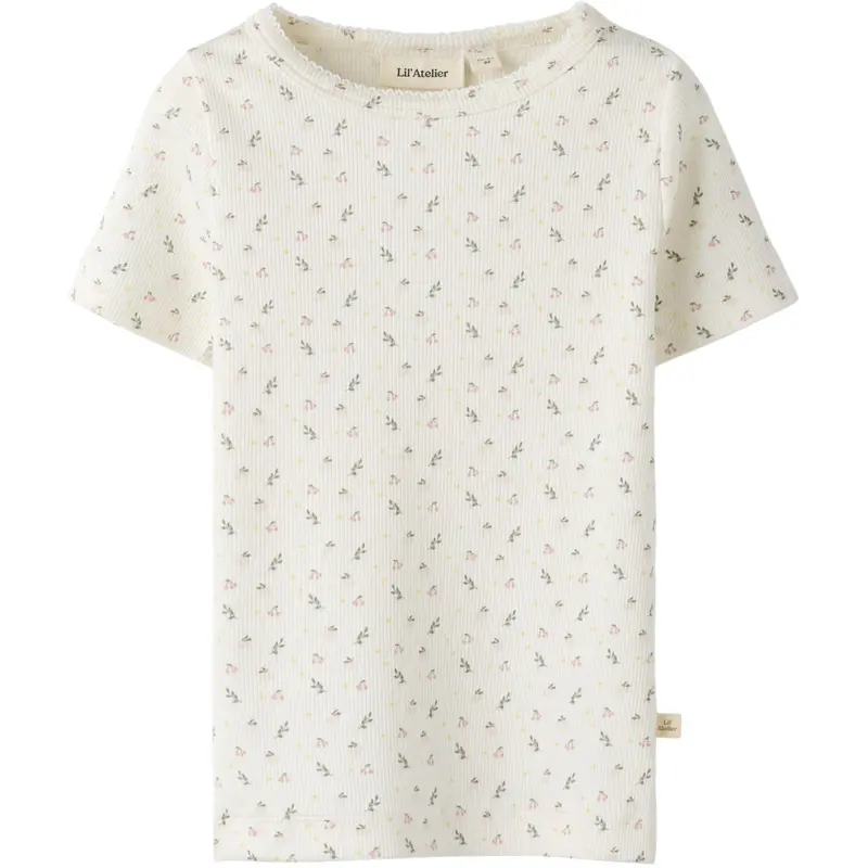 Lil'atelier Coconut Milk Small Flower Nmfgago Ss Slim Top Lil Noos 1