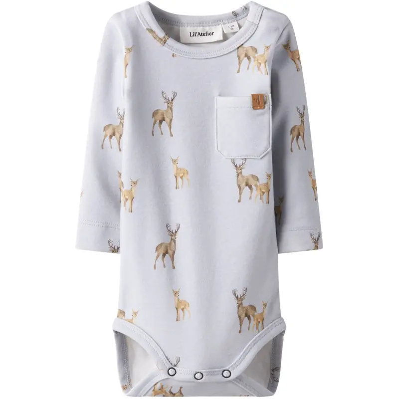 Lil'atelier Gray Dawn Deer Nbmlayo Geo Ls Slim Body Lil 1