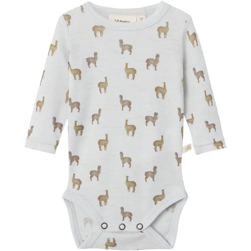 Lil'atelier Gray Dawn Lama Nbmnoel Nor Wool Ls Slim Body Lil 1