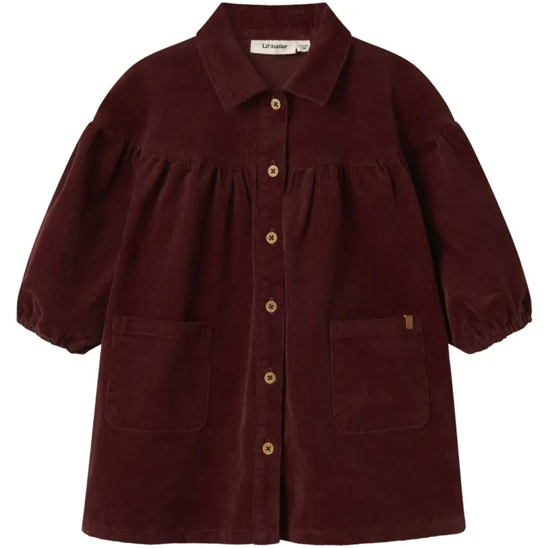 Lil'atelier Hot Chocolate Nmfobert Loose Ls Cord Dress 4122-Hg Lil 1
