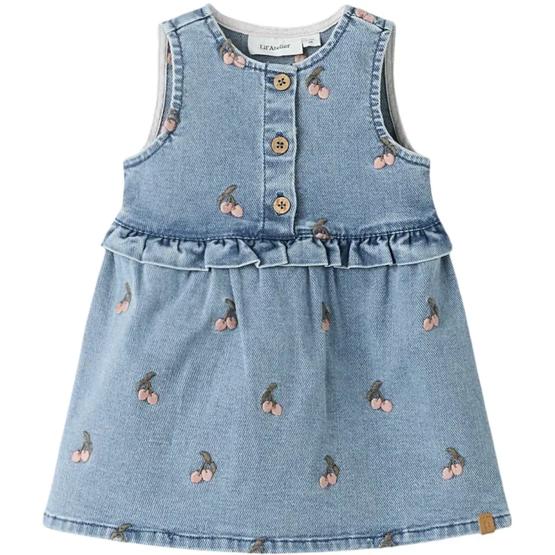 Lil'atelier Medium Blue Denim Cherry Nbfdeva Dnm Emb Spencer 2024-Es Lil 1