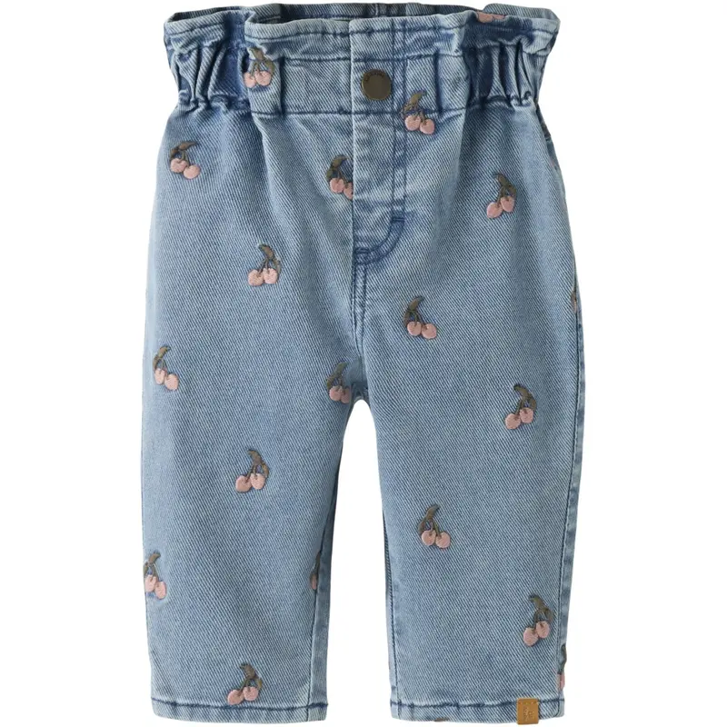 Lil'atelier Medium Blue Denim Cherry Nbfdeva Loose Emb Jeans 2024-Es Lil 1