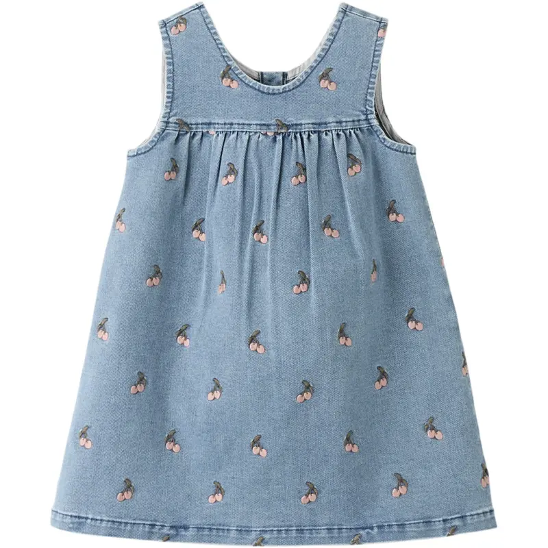Lil'atelier Medium Blue Denim Cherry Nmfdeva Dnm Emb Spencer 2024-Es Lil 1