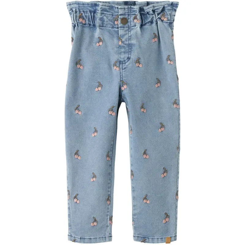 Lil'atelier Medium Blue Denim Cherry Nmfdeva Loose Emb Jeans 2024-Es Lil 1
