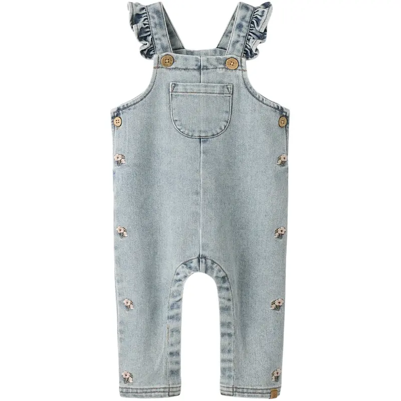Lil'atelier Medium Blue Denim Flower Emb Nbfdarlee Loose Dnm Overall 4499-Se Lil 1