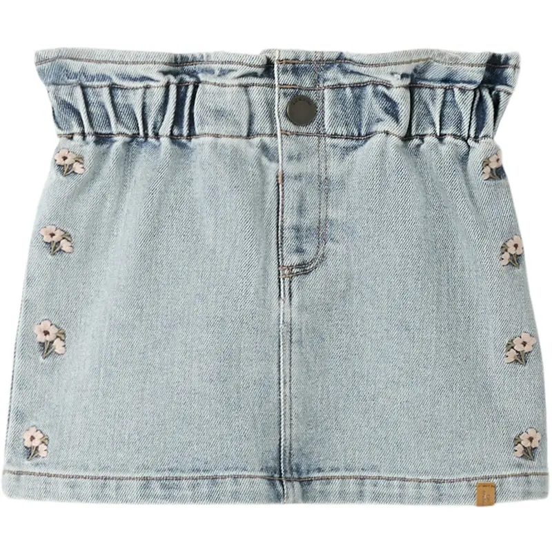 Lil'atelier Medium Blue Denim Flower Emb Nmfdarlee Doa Dnm Skirt 4499-Se Lil 1