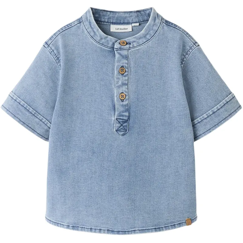 Lil'atelier Medium Blue Denim Nmmdeva Ss Loose Dnm Shirt 2024-Es Lil 1