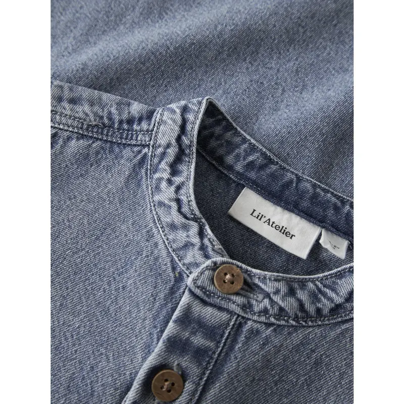 Lil'atelier Medium Blue Denim Nmmtaya Ls Loose Dnm Shirt 1166-Fd Lil 4