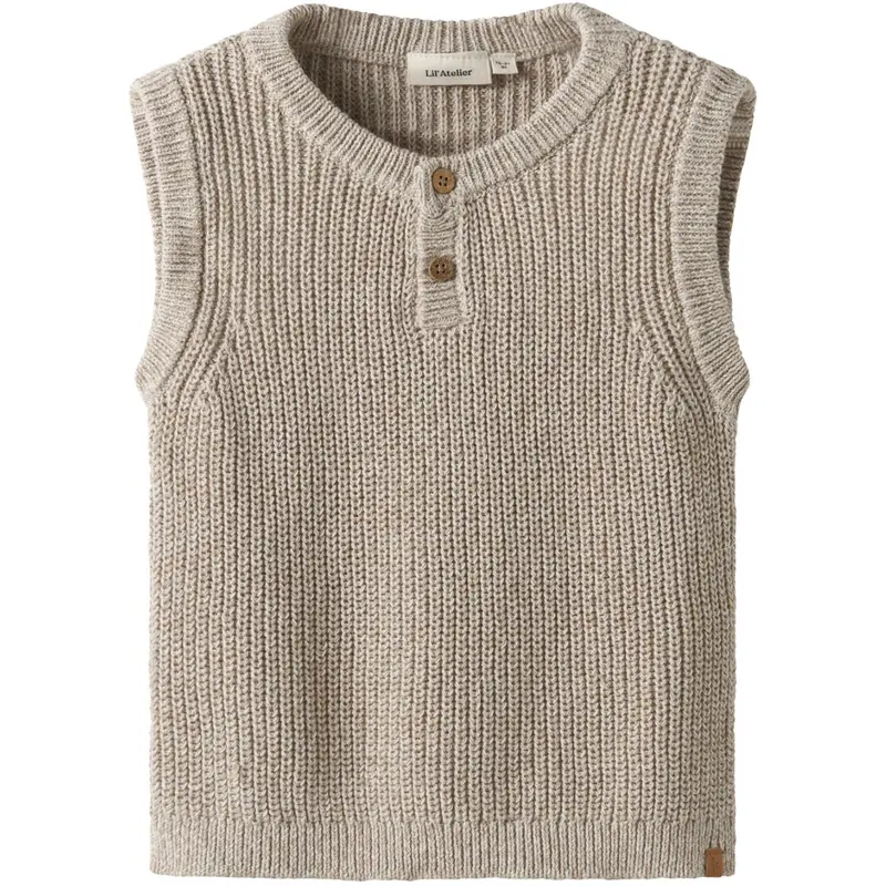 Lil'atelier Oxford Tan Melange Nmmrokko Knit Vest Lil 1