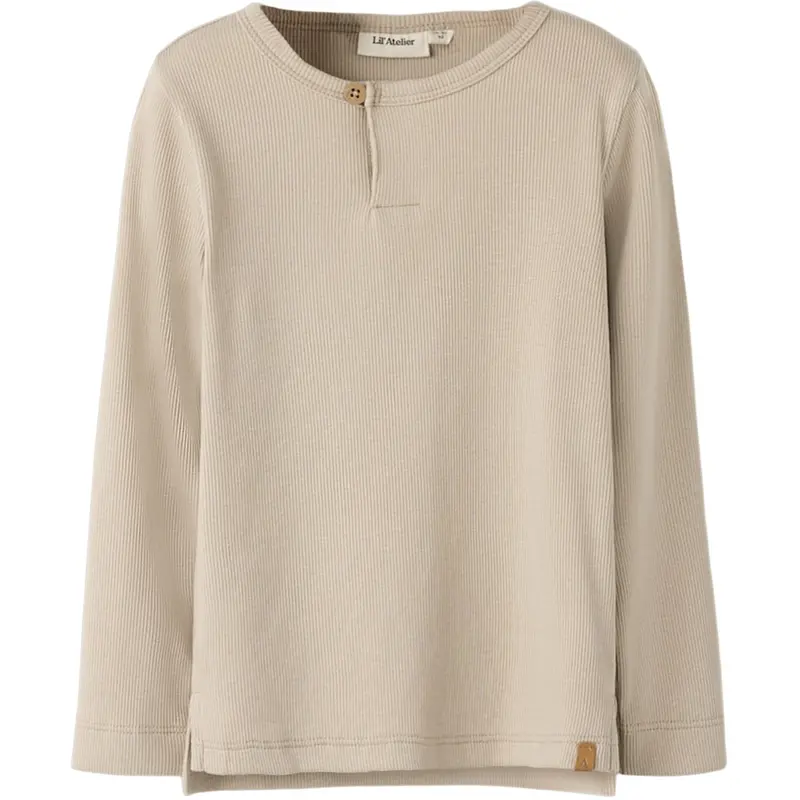 Lil'atelier Oxford Tan Nmmlago Ls Slim Top Lil 1