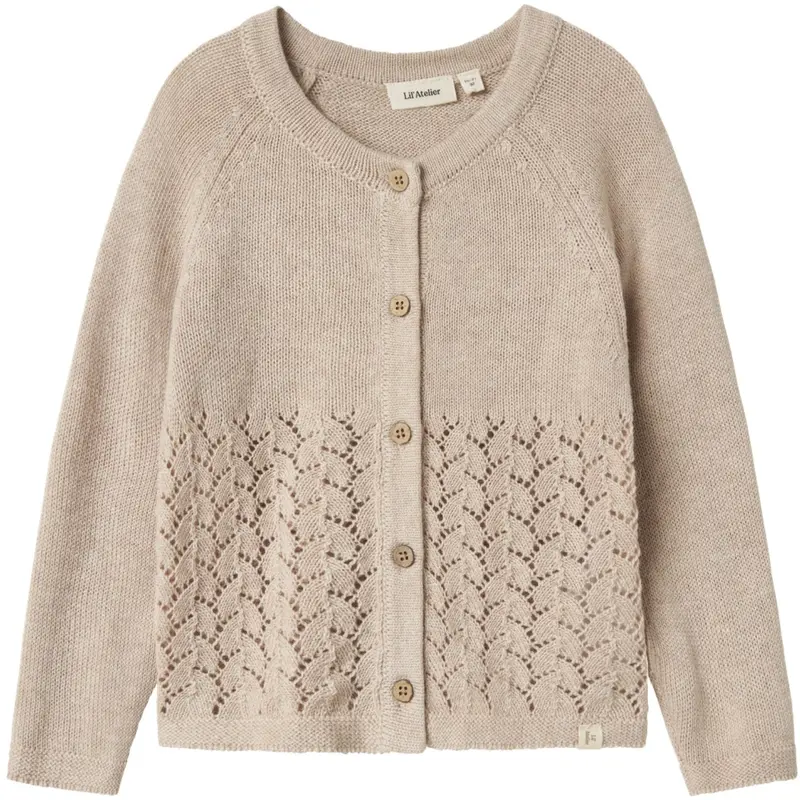Lil'atelier Pastel Parchment Melange Nmfolga Ls Knit Card Lil 1