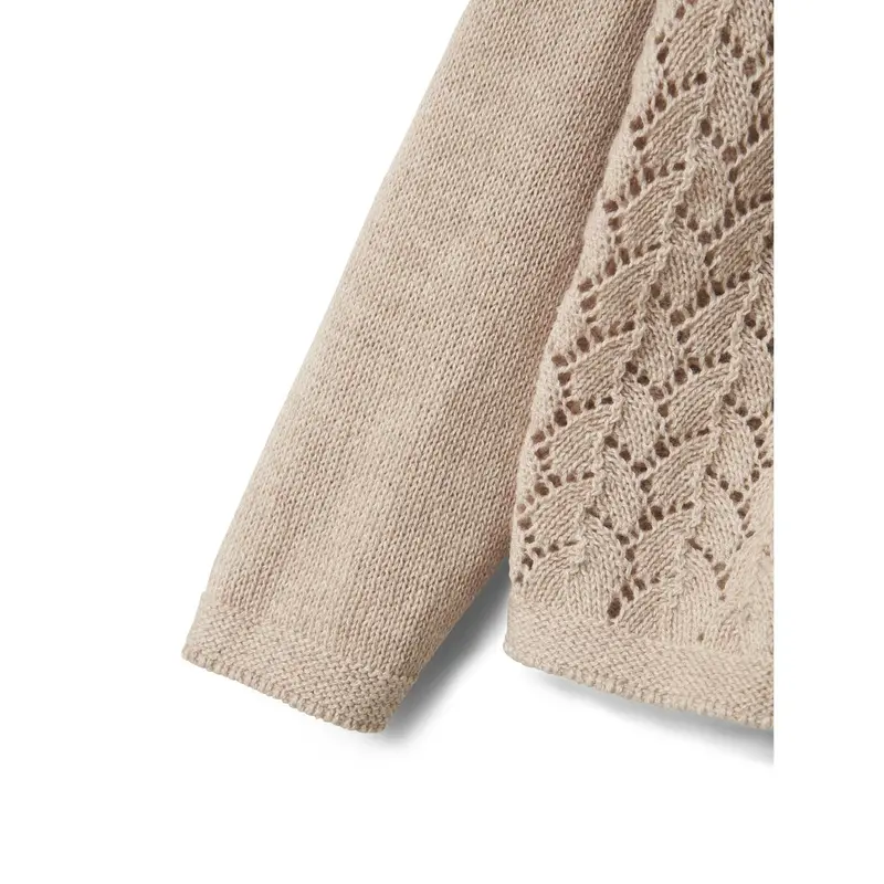 Lil'atelier Pastel Parchment Melange Nmfolga Ls Knit Card Lil 2