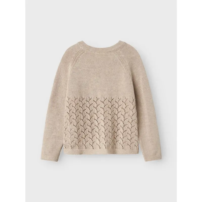 Lil'atelier Pastel Parchment Melange Nmfolga Ls Knit Card Lil 3