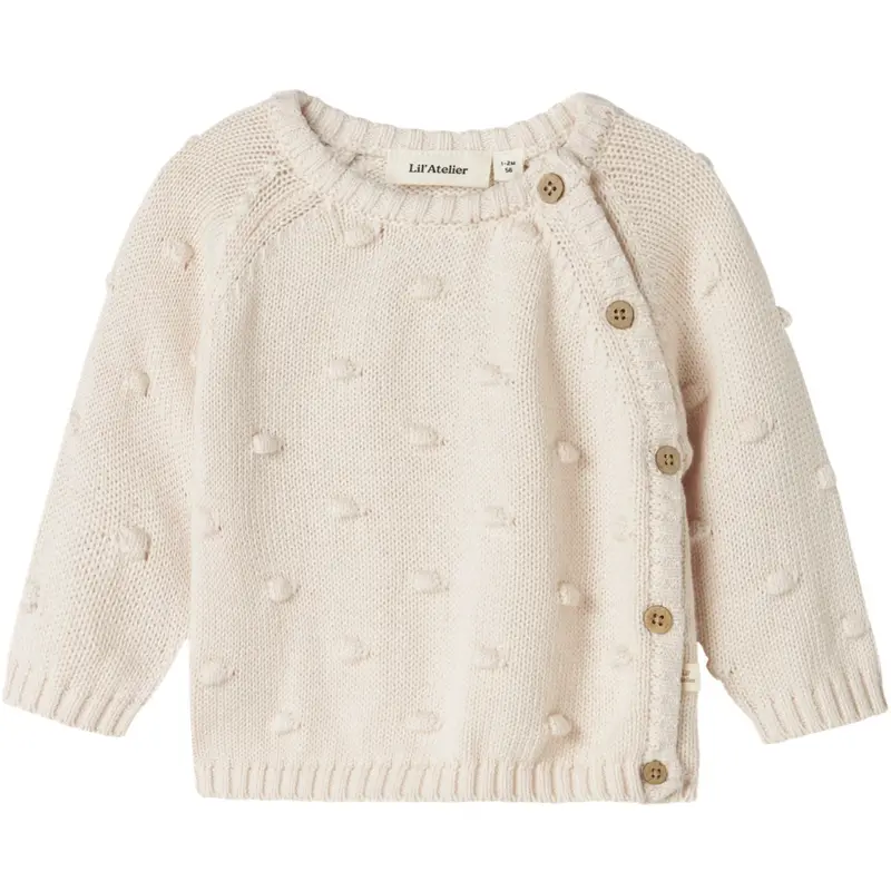 Lil'atelier Pastel Parchment Nbfgable Ls Wrap Knit Lil 1