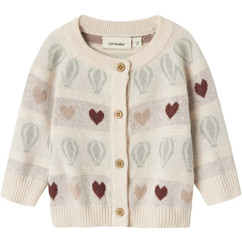 Lil'atelier Pastel Parchment Nbflamai Kny Ls Knit Card Lil 1